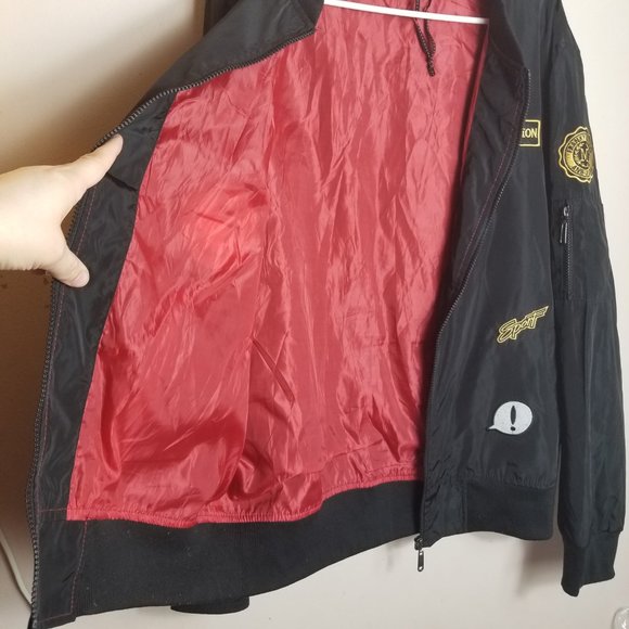 Black Flight Bomber Men's Jacket with Cool Patches XL - Picture 13 of 13